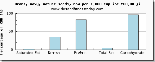 saturated fat and nutritional content in navy beans